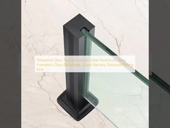 강화 유리 난간 스테인리스 스틸 알루미늄 합금 프레임리스 유리 난간대 가드 발코니 계단 난간 기둥